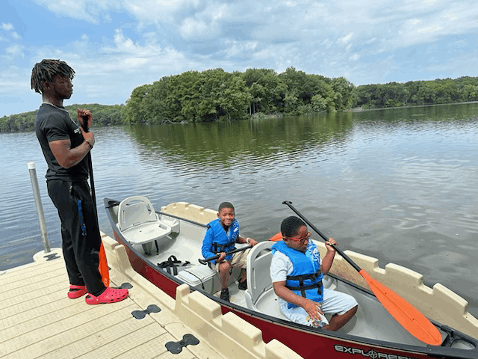 Boys on dock